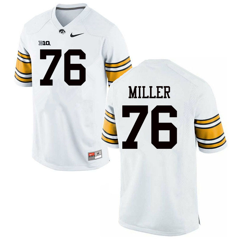 Men #76 Ezra Miller Iowa Hawkeyes College Football Jerseys Sale-White - Click Image to Close